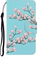 Huawei P40 Lite E Hoesje - Mobigear - Design Serie - Kunstlederen Bookcase - Blossom - Hoesje Geschikt Voor Huawei P40 Lite E