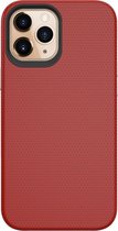 Mobigear Antislip Telefoonhoesje geschikt voor Apple iPhone 12 Pro Max Shockproof Hardcase Hoesje - Rood