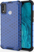 HONOR 9X Lite Hoesje - Mobigear - Honeycomb Serie - Hard Kunststof Backcover - Blauw - Hoesje Geschikt Voor HONOR 9X Lite