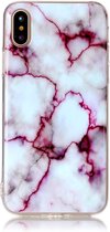 Apple iPhone XS Hoesje - Mobigear - Marble Serie - TPU Backcover - Paars - Hoesje Geschikt Voor Apple iPhone XS