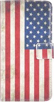 Apple iPhone 8 Plus Hoesje - Mobigear - Design Serie - Kunstlederen Bookcase - Vintage US Flag - Hoesje Geschikt Voor Apple iPhone 8 Plus