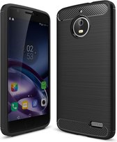 Motorola Moto E4 Hoesje - Mobigear - Brushed Slim Serie - TPU Backcover - Zwart - Hoesje Geschikt Voor Motorola Moto E4