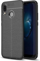 Huawei P20 Lite (2018) Hoesje - Mobigear - Luxury Serie - TPU Backcover - Zwart - Hoesje Geschikt Voor Huawei P20 Lite (2018)