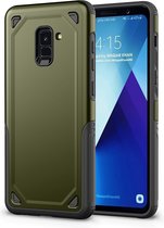 Samsung Galaxy A6 Plus (2018) Hoesje - Mobigear - Armor Serie - Hard Kunststof Backcover - Groen - Hoesje Geschikt Voor Samsung Galaxy A6 Plus (2018)