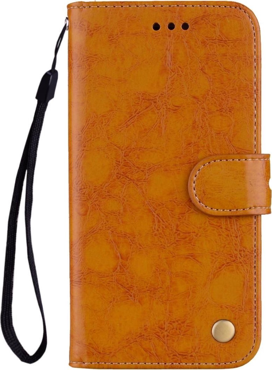 Mobigear Telefoonhoesje geschikt voor Huawei P Smart Plus (2019) Hoesje | Mobigear Wallet Bookcase Portemonnee | Pasjeshouder voor 2 Pasjes | Telefoonhoesje voor Pinpas / OV Kaart / Rijbewijs - Cognac