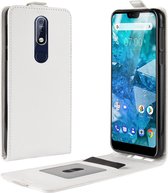 Nokia 7.1 Hoesje - Mobigear - Serie - Kunstlederen Flipcase - Wit - Hoesje Geschikt Voor Nokia 7.1