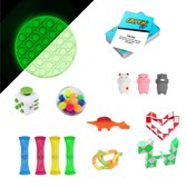 ZTWK© - Fidget toys pakket - 15 STUKS - Pop it glow in the dark - Mochi - Unpop it!
