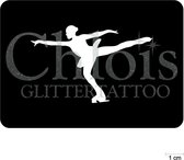 Chloïs Glittertattoo Sjabloon 5 Stuks - Figure Skater Christina - CH6532 - 5 stuks gelijke zelfklevende sjablonen in verpakking - Geschikt voor 5 Tattoos - Nep Tattoo - Geschikt vo