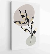 Botanical and gold abstract wall arts vector collection. 4 - Moderne schilderijen – Vertical – 1880158282 - 50*40 Vertical