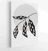Botanical and gold abstract wall arts vector collection. 3 - Moderne schilderijen – Vertical – 1876883200 - 50*40 Vertical