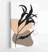 Botanical and gold abstract wall arts vector collection. 4 - Moderne schilderijen – Vertical – 1876883194 - 50*40 Vertical