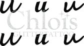 Chloïs Glittertattoo Sjabloon - Small Letter u - Multi Stencil - CH9777 - 1 stuks zelfklevend sjabloon met 6 kleine designs in verpakking - Geschikt voor 6 Tattoos - Nep Tattoo - G