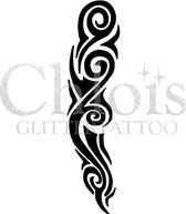 Chloïs Glittertattoo Sjabloon 5 Stuks - 4 C's - CH6011 - 5 stuks gelijke zelfklevende sjablonen in verpakking - Geschikt voor 5 Tattoos - Nep Tattoo - Geschikt voor Glitter Tattoo,