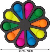 Fidget Toys - Dimpl Digits - simple dimple XL - popit XL - Pop it XL - Flower - bloem - zwart - 18cm