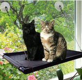 Kattenhangmat - Mand voor raam - Kattenhangmat raam - Katten hangmat raam – Kattenhangmand - Kattenmand raam zuignappen - Kattenhangmat groot - Raam Hangmat - Hangmat Kat - Zwart -