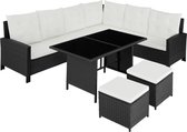 tectake - Barletta - Wicker zitgroep met tafel - kleur: zwart  - 403877