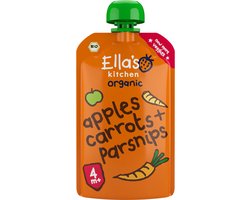 Ella's Kitchen Knijpfruit 4+m Wortels, Appels & Pastinaak - 7 x 120 gr - Voordeelverpakking