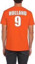 Oranje supporter t-shirt - rugnummer 9 - Holland / Nederland fan shirt / kleding voor heren M