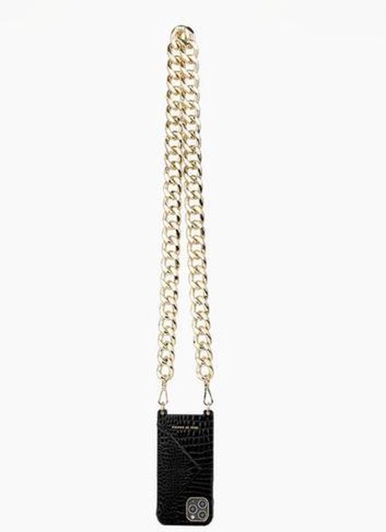 iDeal of Sweden Statement Phone Collier Case Chain pour iPhone 11 Pro/ XS/ X Neo Noir Croco