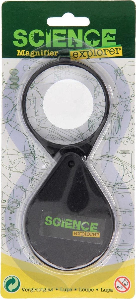 Johntoy Science Exploder Vergrootglas Zwart 8,5 Cm
