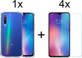 Xiaomi Mi 9 hoesje shock proof case transparant hoesjes cover hoes - 4x Xiaomi Mi 9 screenprotector