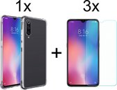 Xiaomi Mi 9 SE hoesje shock proof case transparant hoesjes cover hoes - 3x Xiaomi Mi 9 SE screenprotector