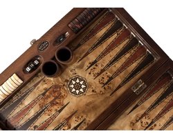 Backgammon - Tavla - Handgemaakt - Hout - Luxe uitgave - 52 x 30 x 7,5 cm
