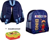 Bing het konijn rugzak - schooltas blauw met broodtrommel in PROMOpack
