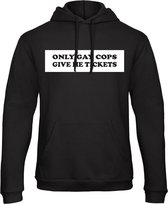 Hoodie Only gay cops give me tickets | Zwart | S | Stickertoko.nl