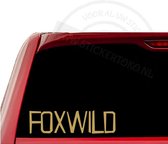 Autosticker Foxwild | Goud | 15cm | Auto sticker | Massa is kassa - Peter Gillis - Foxwild word ik er van! | Stickertoko.nl