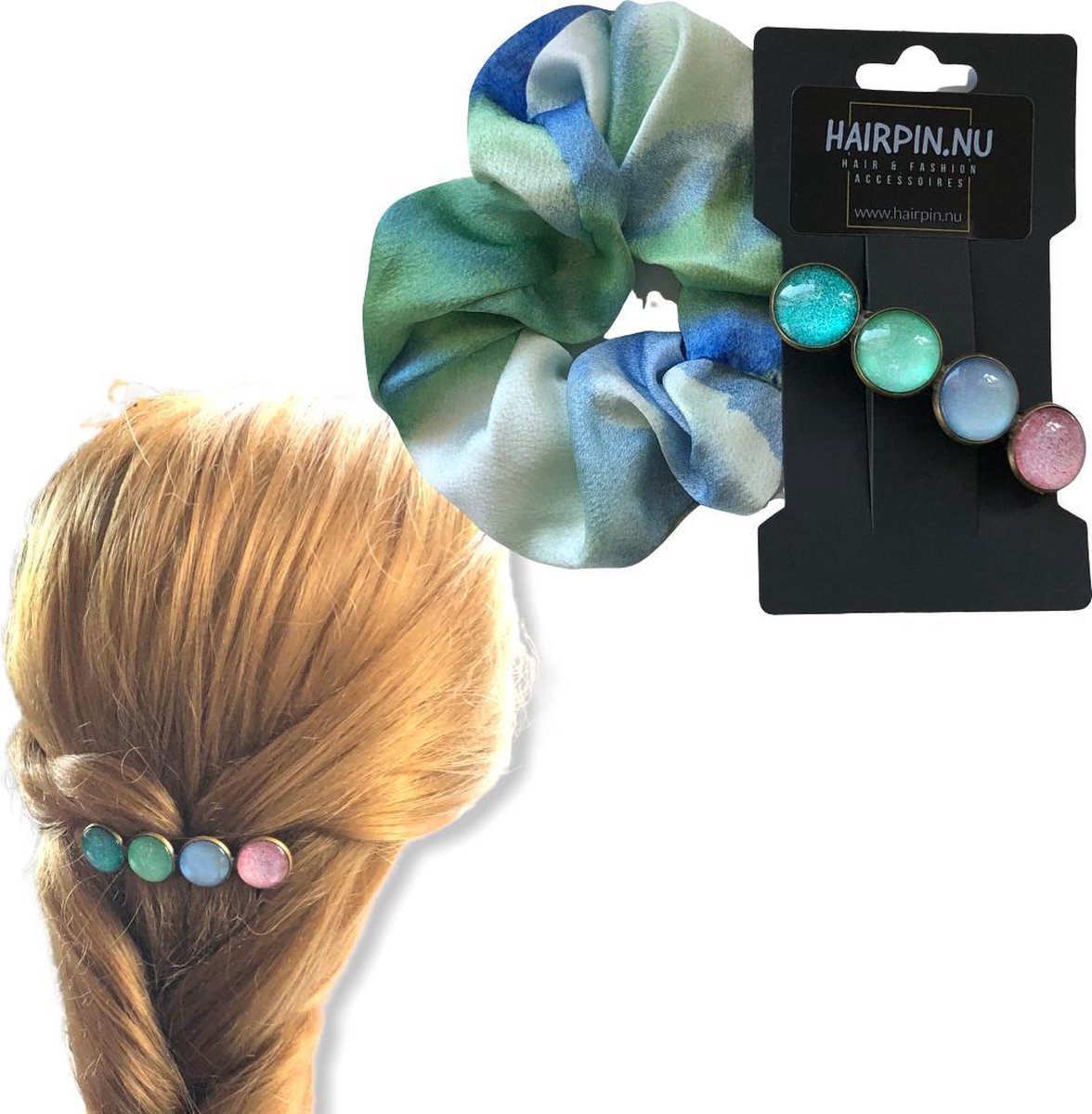 Hairpin Pastel Color Hairclip XL set 1 haarspeld met scrunchie