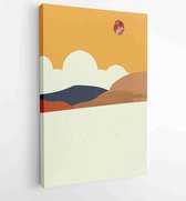 Mountain and landscape wall arts collection. Abstract art with land, desert, home, way, sun, sky. 1 - Moderne schilderijen – Vertical – 1870292341 - 40-30 Vertical