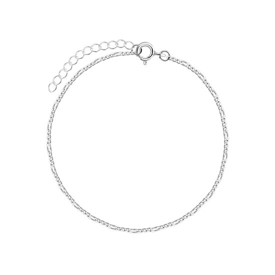 Joy|S - Zilveren figaro armband - basic voor kinderen - 15 cm + 3 cm