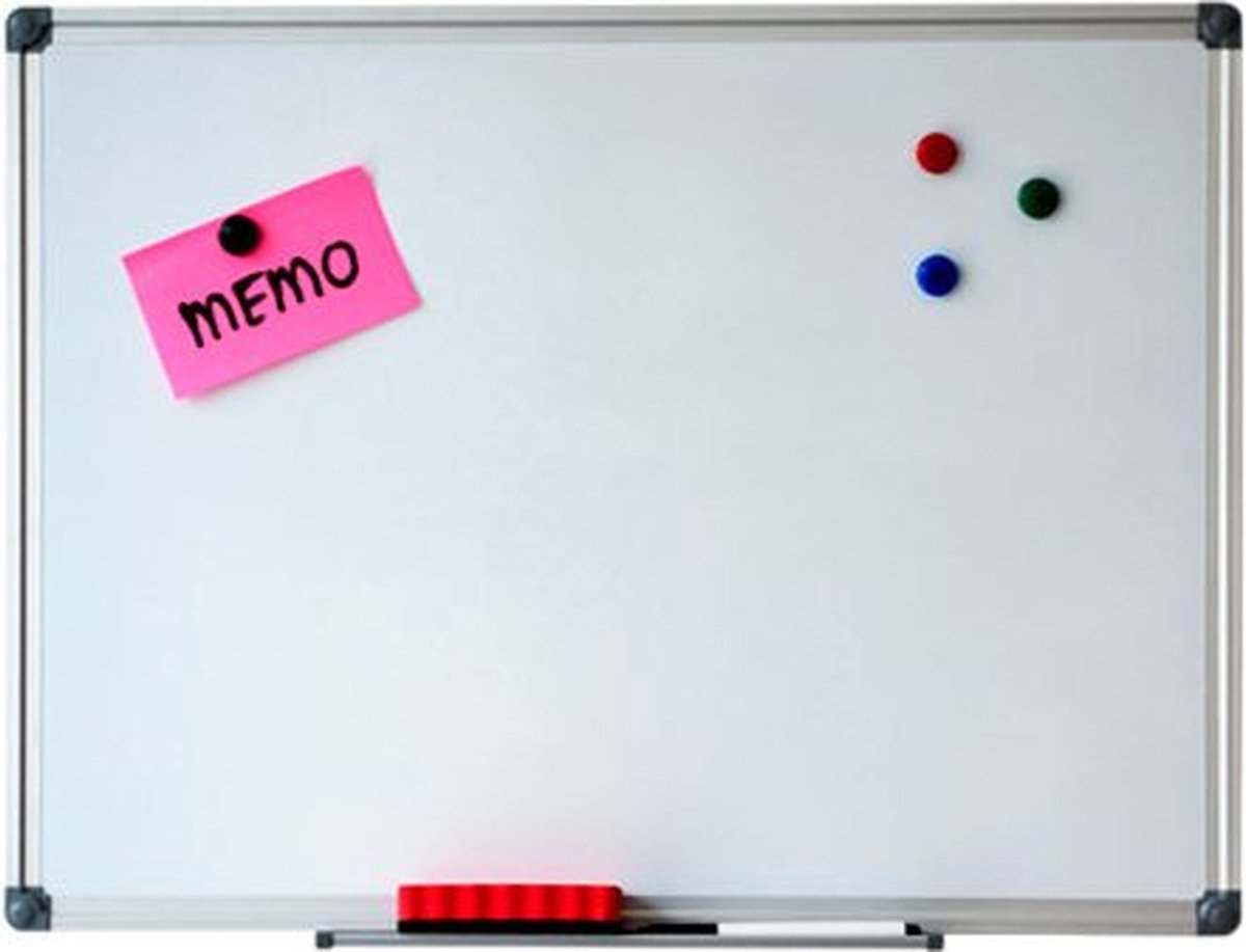 Whiteboard Magnetisch 45 x 60cm inclusief pennengoot - afbeelding 1
