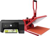 Transferpers Hittepers 38 cm x 38cm + Sublimatie Printer - tot 250°C - Incl. Hitte Tape (5 meter) + 10 x Sublimatievellen