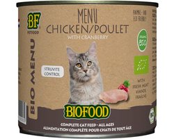 12x BF Petfood Biofood Organic Kip Menu 200 gr