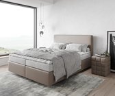 Bed Dream-Well Taupe 160x200 cm Kunstleder met matras en topper boxspring-bed