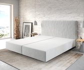 Boxspring frame Dream-Well Zilvergrijs 180x200 cm Mikrofaser Beddengoed