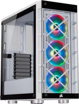 CORSAIR iCUE 465X RGB - Midtowermodel - ATX - geen voeding (ATX) - 3x RGB fan - USB/Audio - wit
