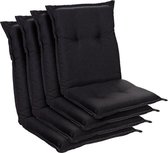 Blumfeldt Prato Set van 4 tuinkussen - stoelkussen - zitkussen - lage rug tuinstoel - 50 x 100 x 8cm - UV-bestendig polyester