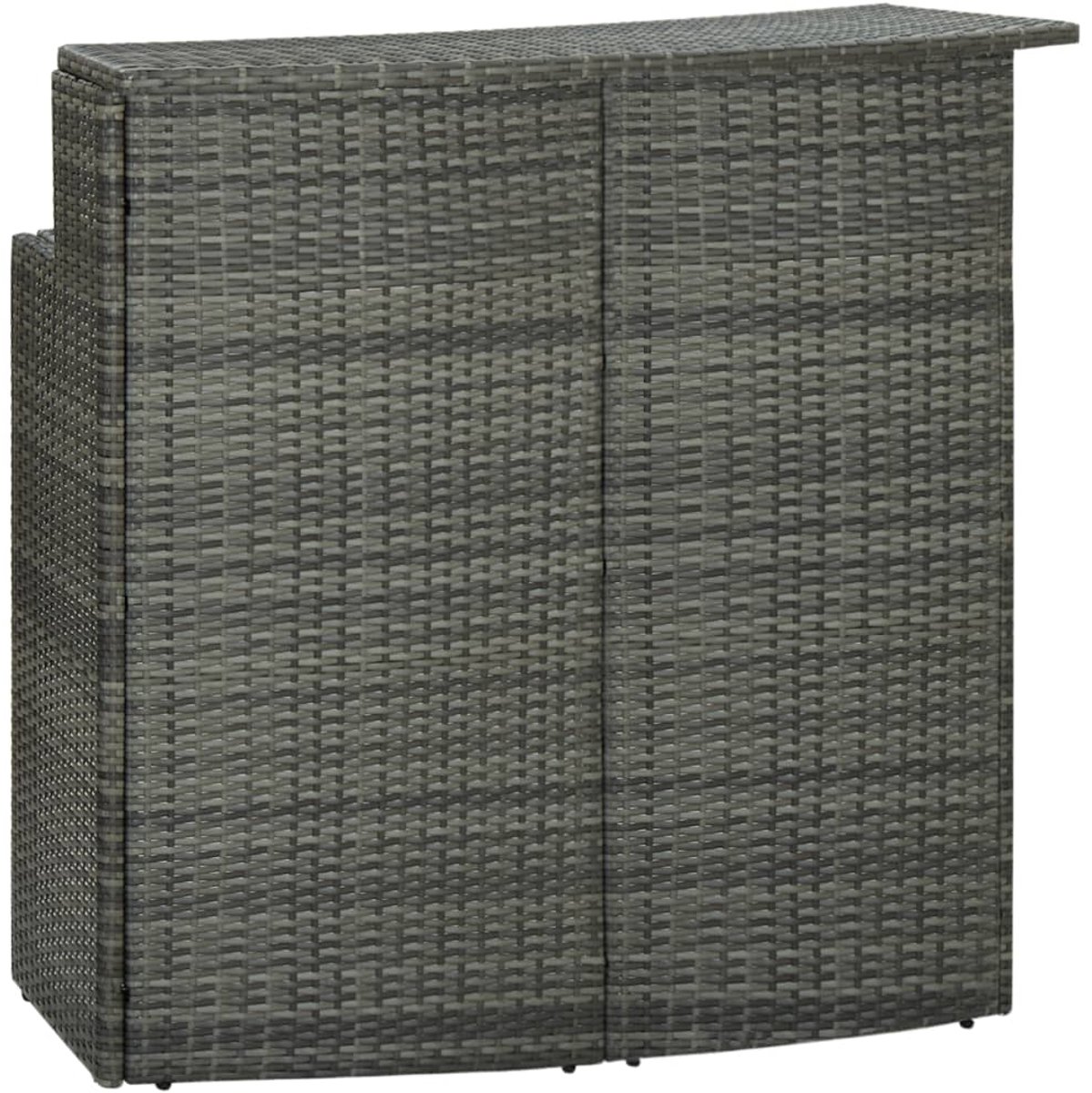 vidaXL Tuinbartafel 120x55x110 cm poly rattan grijs