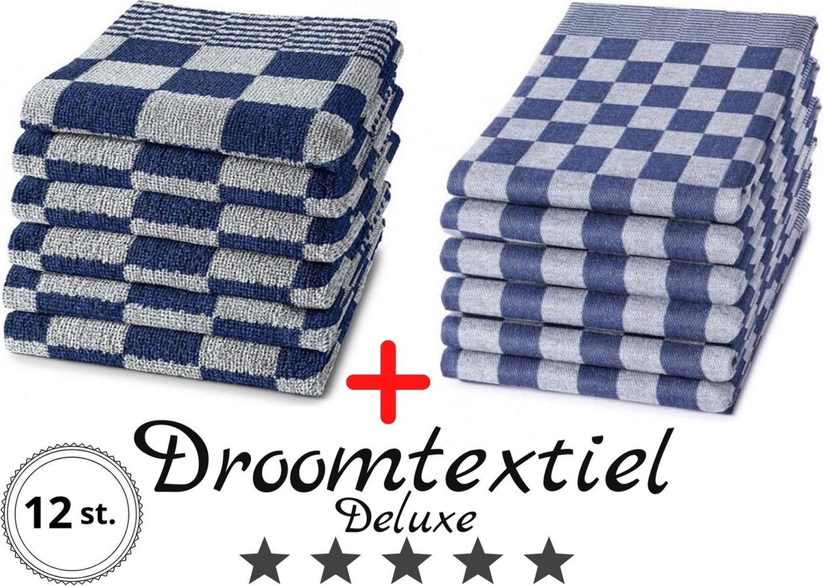 Theedoeken en Keukendoeken Set 6 Stuks Theedoeken + 6 Stuks Keukendoeken 100...