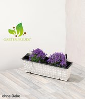 GoodVibes - Bloembak voor balkon 50 x 19 x 18 cm met Irrigatiesysteem, Wit