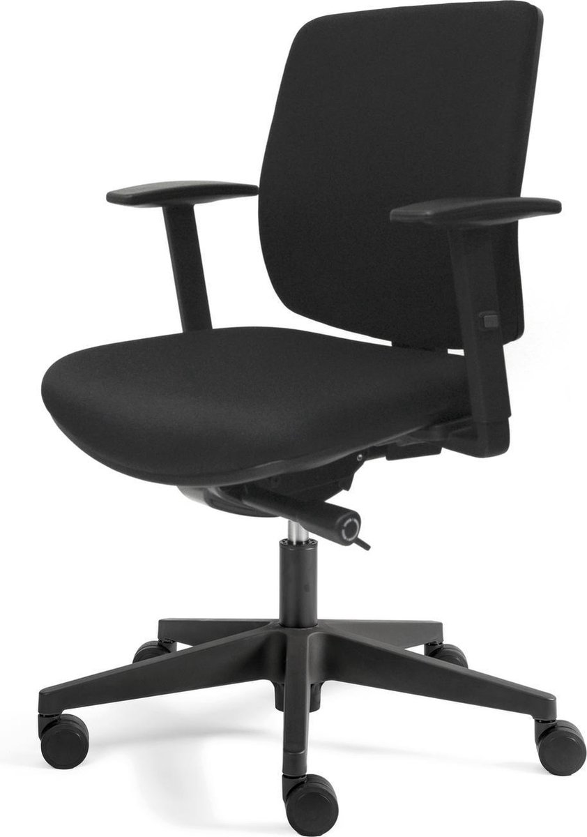 Bureaustoel Easy4Office Comfort300 zwart gestoffeerd, 5 jaar garantie