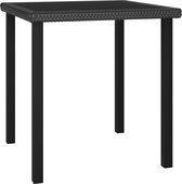 vidaXL Table de jardin 70x70x73 cm Poly rotin noir