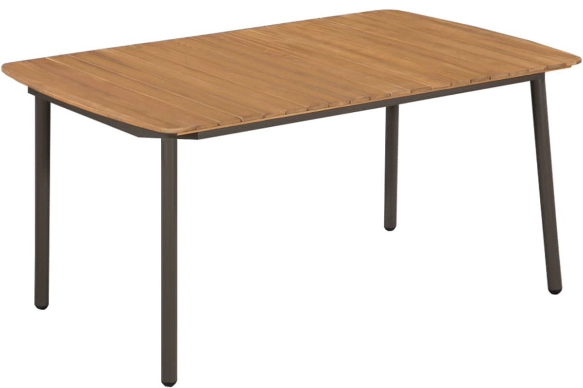 vidaXL Tuintafel 150x90x72 cm massief acaciahout en staal
