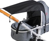 Kinderwagen Zonnescherm - Zonnedoek - Schaduwdoek - Waterbestendige coating - Oxford materiaal - Zwart