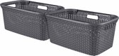 Curver Wasmanden Style 2 stuks! 45 L antraciet