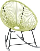 vidaXL Tuinmaanstoel schommelend poly rattan groen