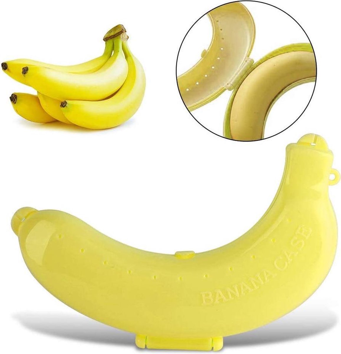 2 x Bananen bewaardoos - Bananenhouder - Bananen beschermer - Bananendoos  kinderen... | bol.com